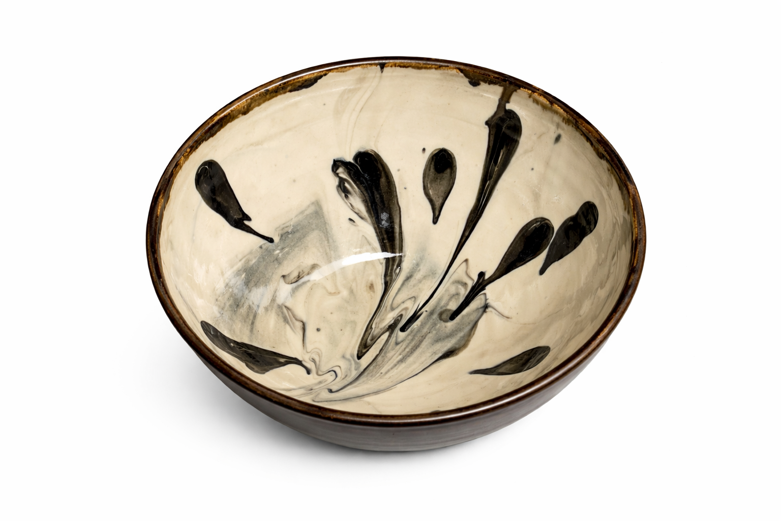black and white marbled bowl