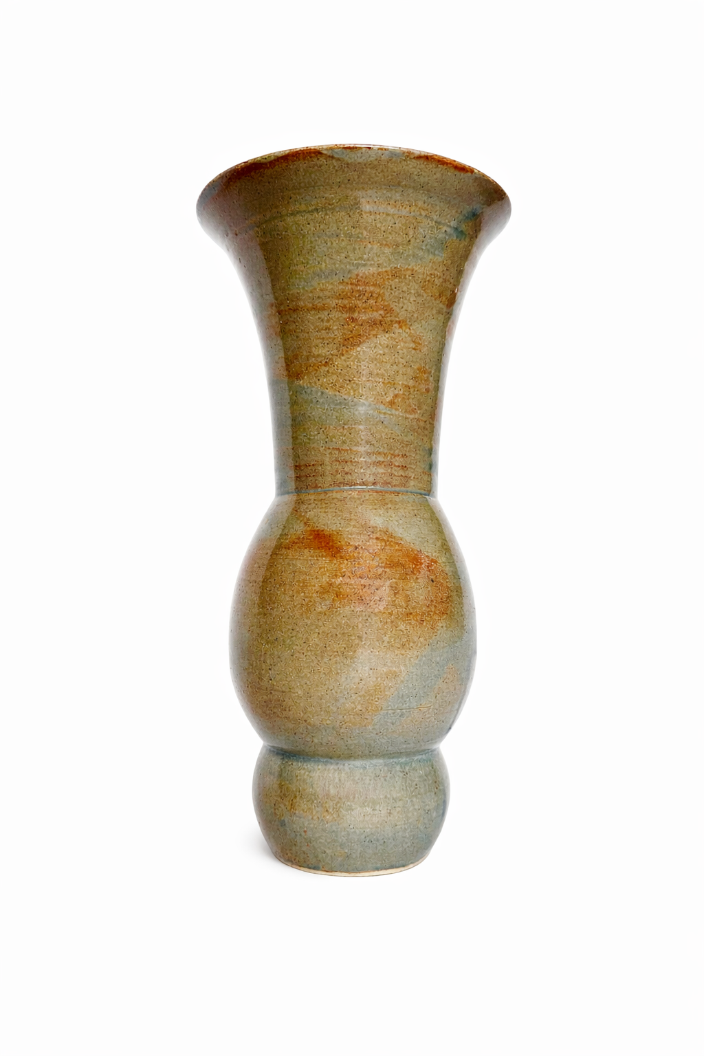 pale blue and brown vase