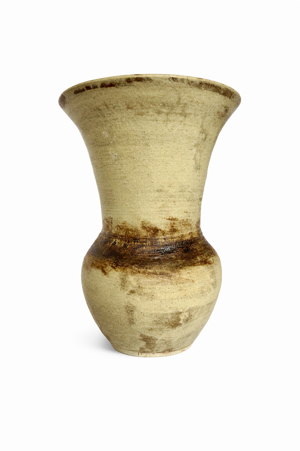 medium sand coloured vase with oxide detail