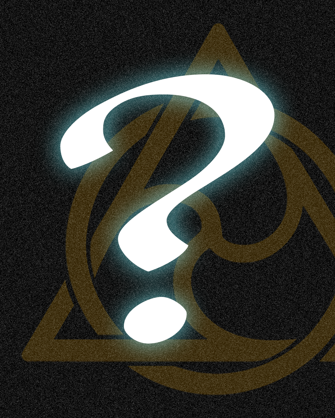 Mystery reward icon – a glowing question mark over the golden Necsis triskelion