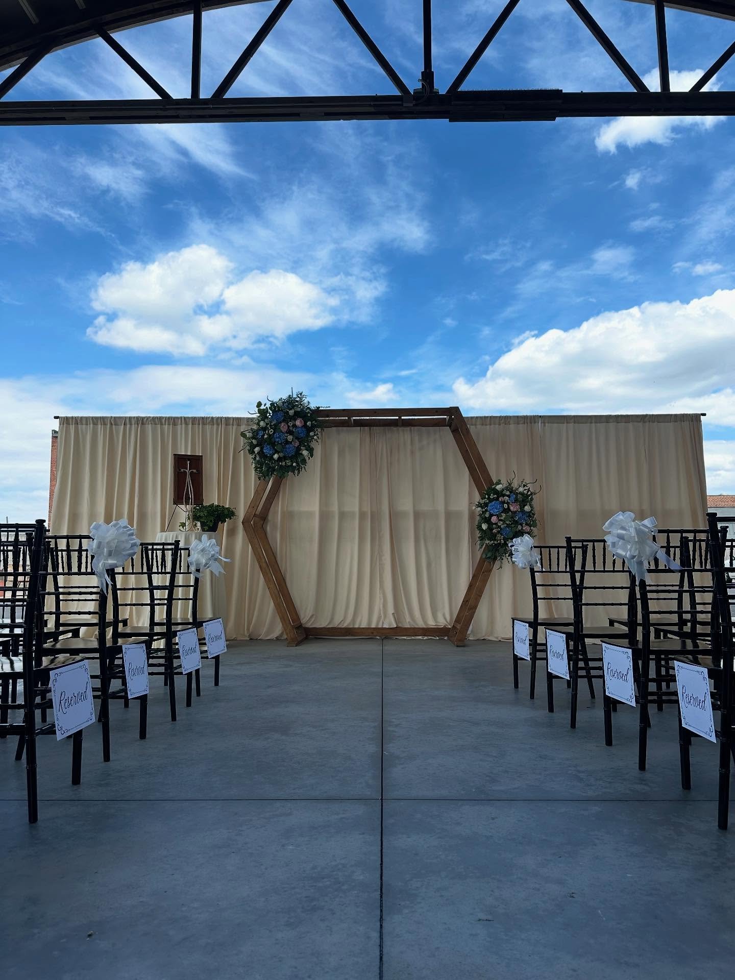 We had a first a few weekends ago&mdash;A gorgeous wedding ceremony on The Vault covered patio. We had a blast with this crew. Congratulations and thank you for trusting us on your big day 🤍