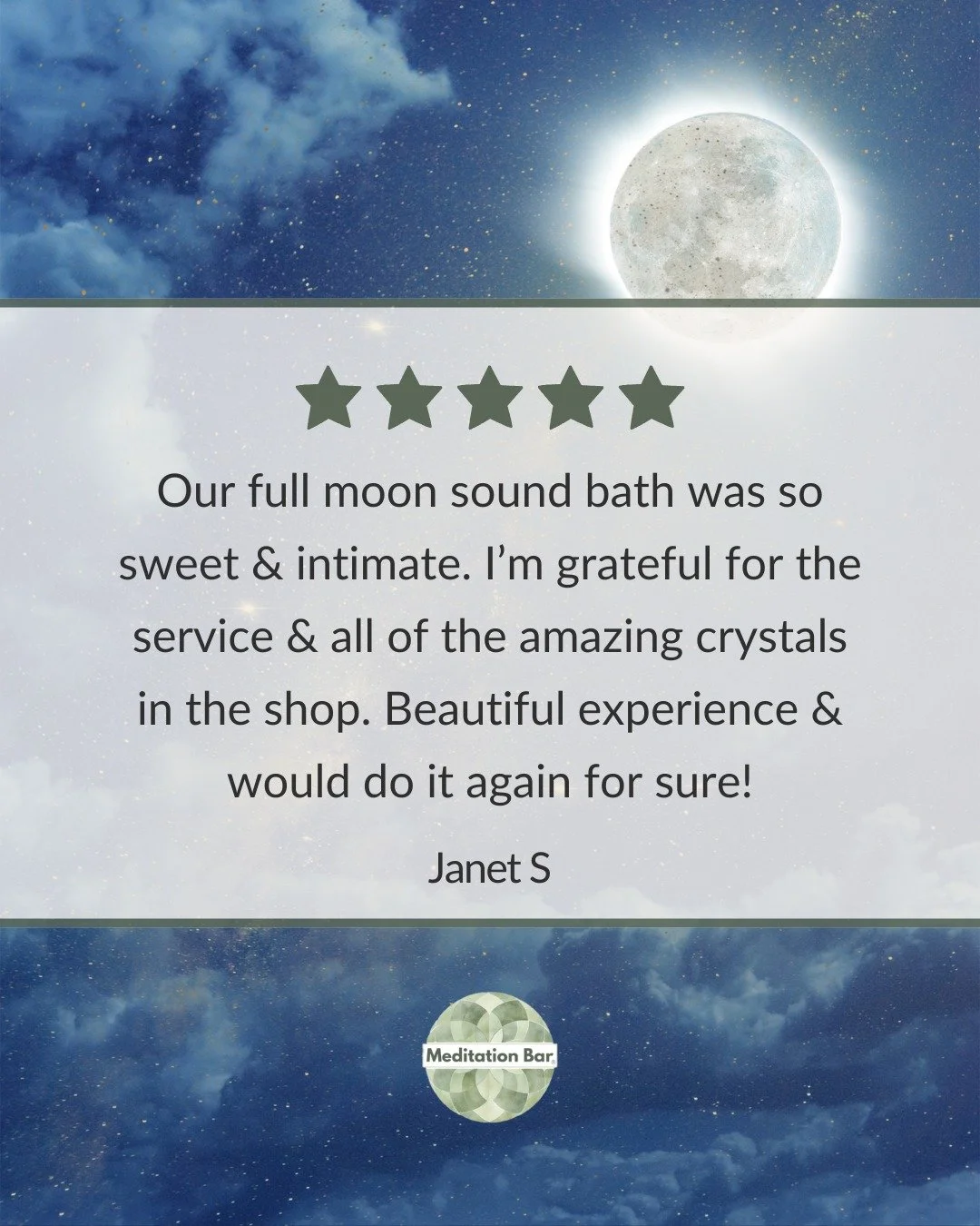 Our Full Moon gatherings are more than just a moment to pause. They&rsquo;re a chance to reconnect with your body, your breath, and your inner knowing.

Guided by sound and intention, these ceremonies create space for clarity, release, and quiet tran