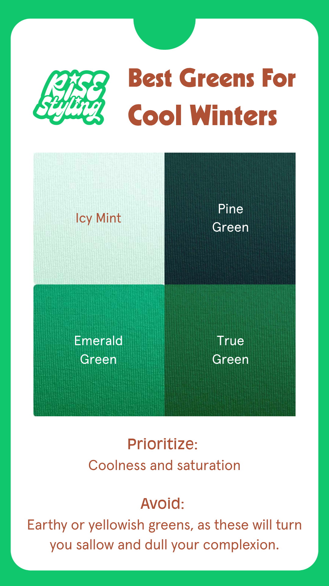 Greens by Season: Color Analysis Study — Rise Styling