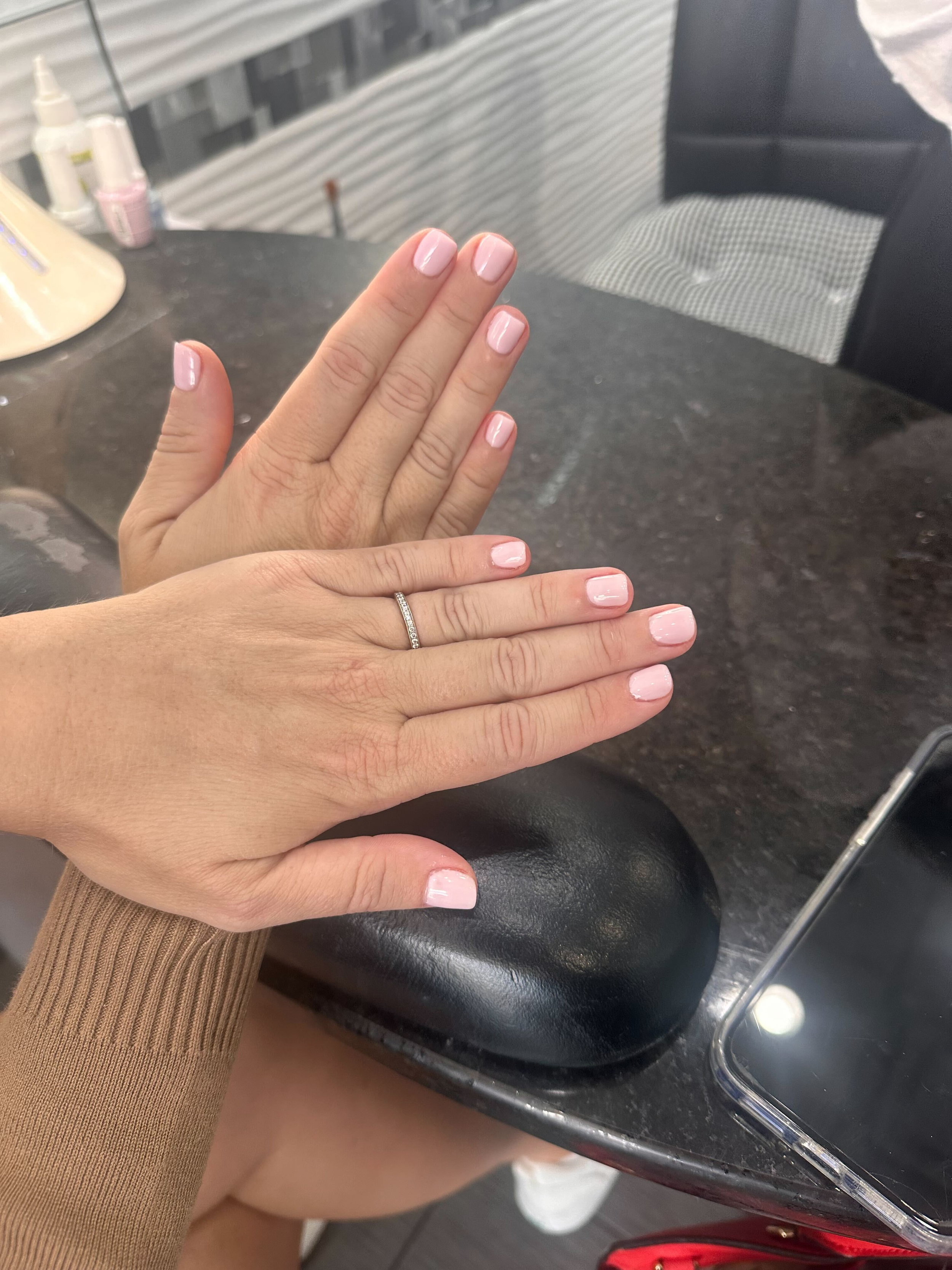 Pink gel manicure