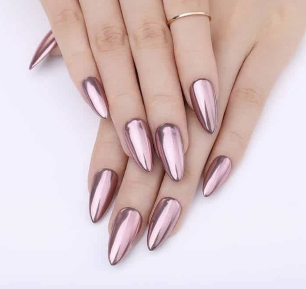 metallic violet nails