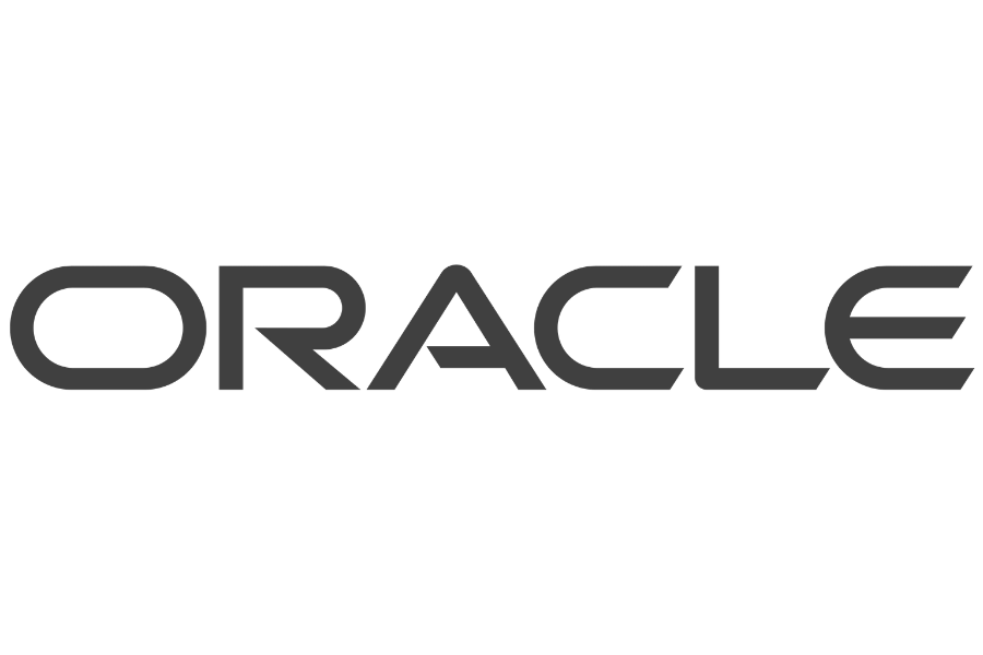 Oracle logo in black on a white background