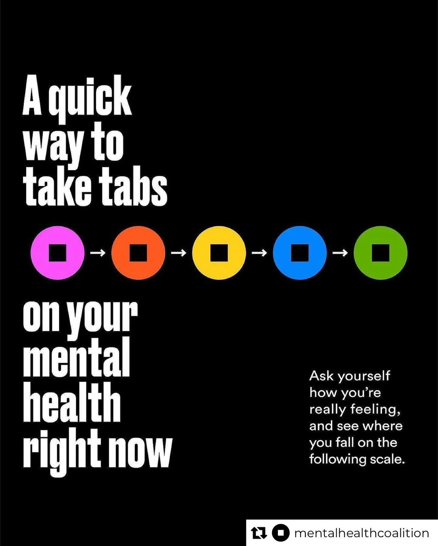 Repost from @mentalhealthcoalition: &ldquo;A good first step to caring for your mental health is determining how you&rsquo;re currently feeling. Swipe through this post for a quick way to audit your mental health, and know that wherever you fall on t