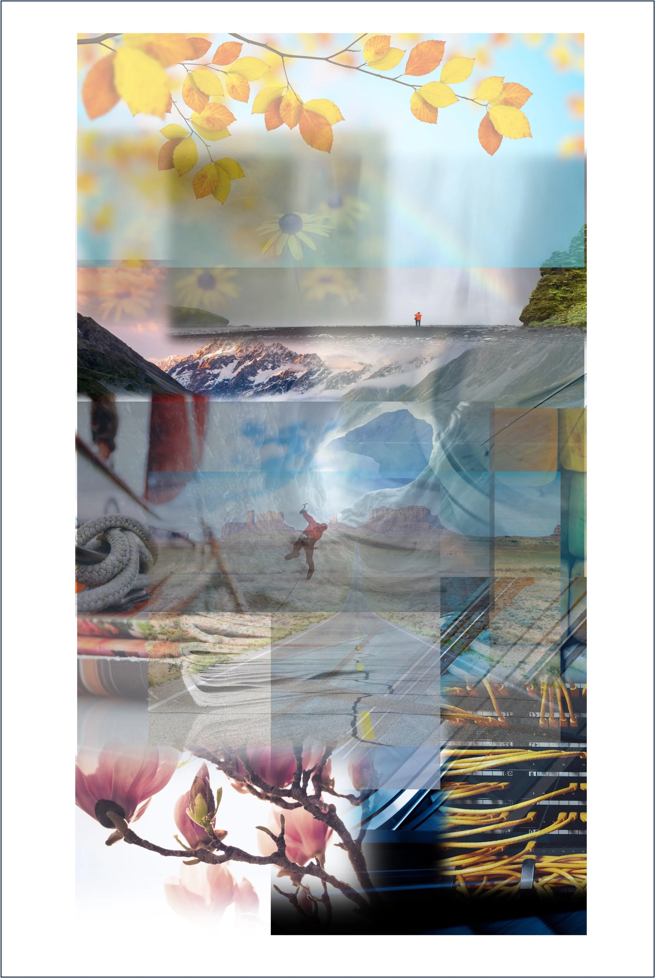 Mountain View Landscapes and Flowers Artprint