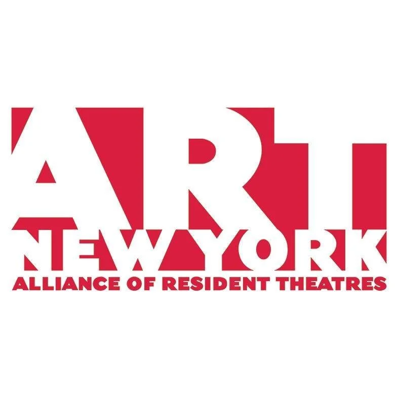 Red and white logo with abstract text reading 'ART NEW YORK' and 'ALLIANCE OF RESIDENT THEATRES'.
