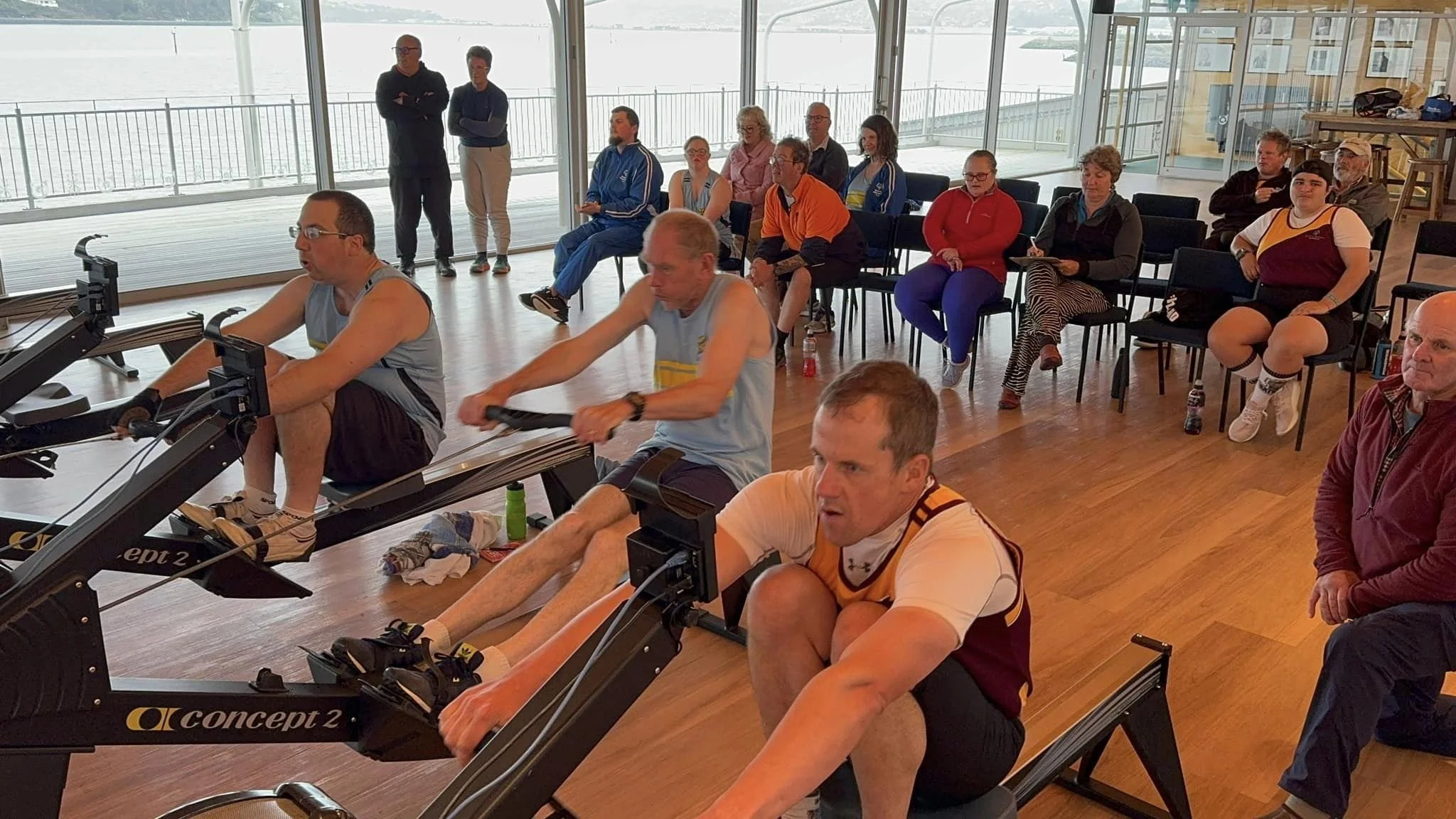 An indoor Rowing event for Special Olympics NZ where athletes compete on indoor rowing machines.