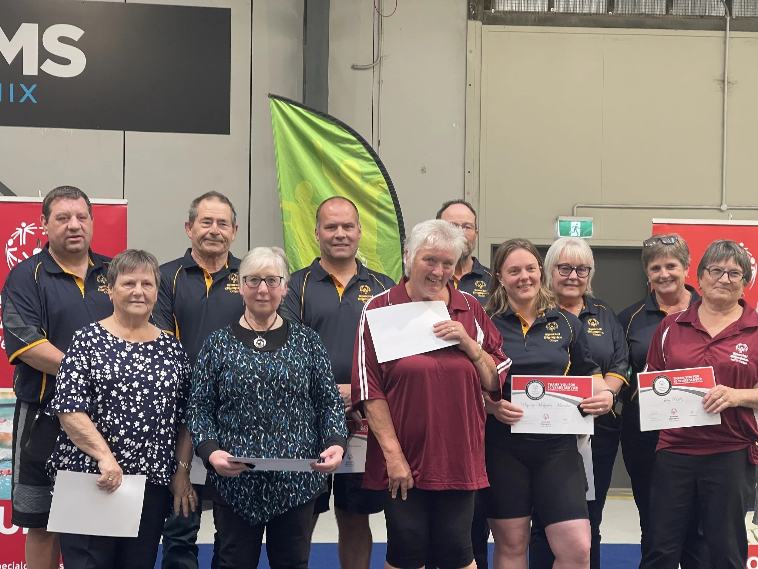 Our amazing volunteers are recognised with membership awards from special olympics nz during our opening ceremony of the 2024 Regional Summer Games at the Edgar Centre