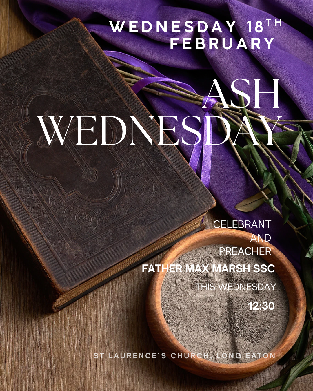Ash Wednesday Mass and Ashing Service