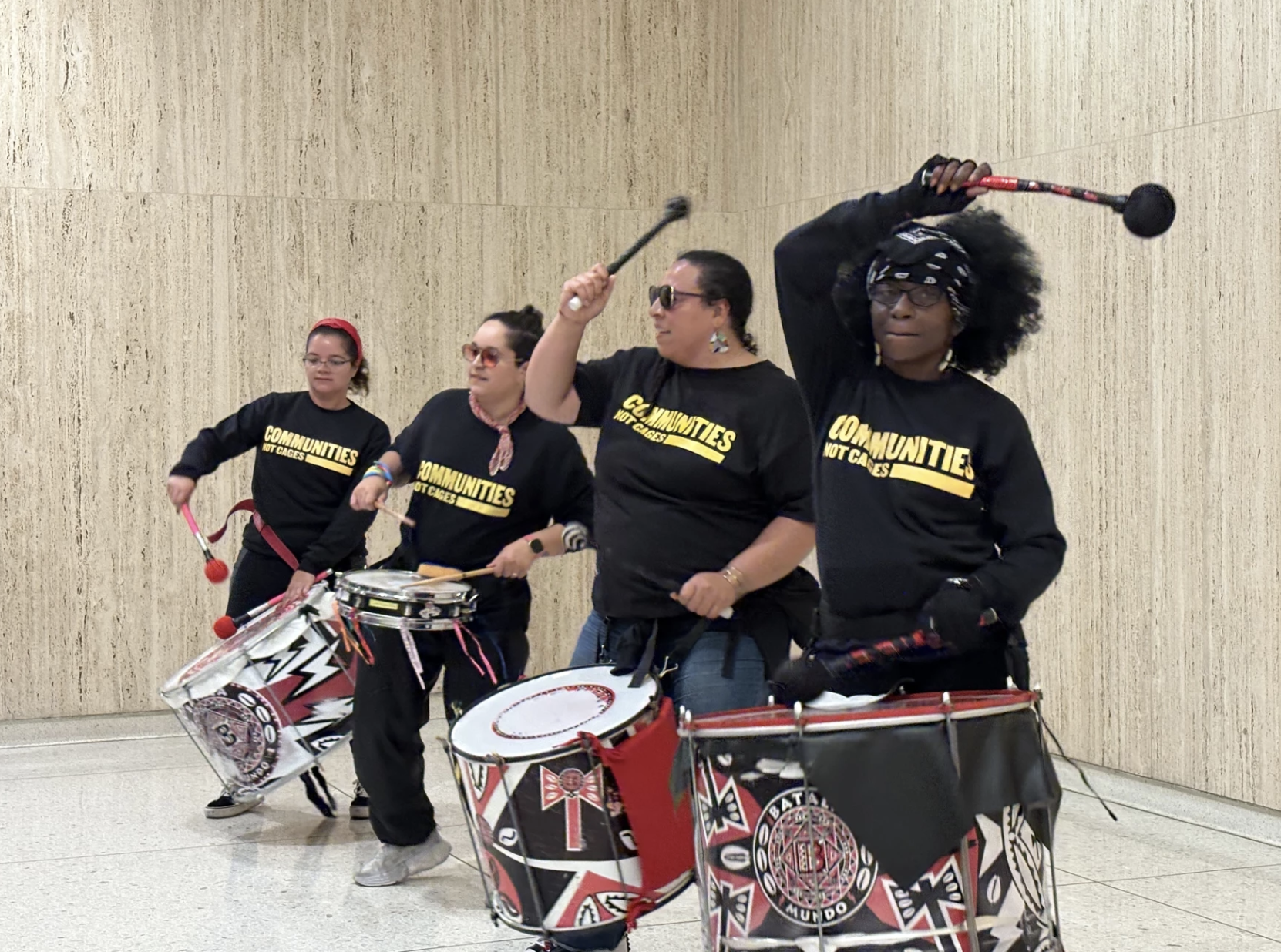 Drummers held a performance in the state Capitol on Tuesday and joined mothers of incarcerated individuals to raise awareness on criminal justice bills that lawmakers are pushing to address increased violence in New York's prisons.