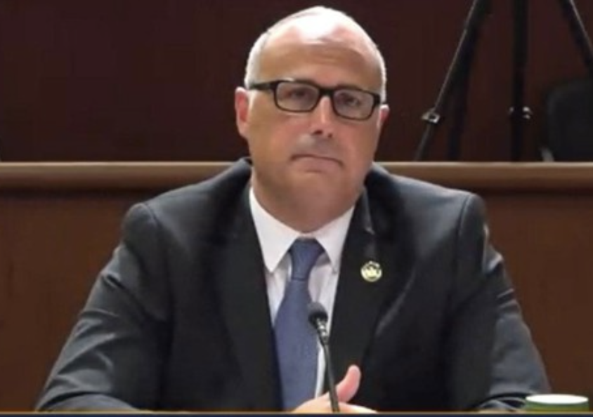 State Department of Corrections and Community Supervision Commissioner Daniel Martuscello III testifies at a legislative hearing on May 14, 2025.