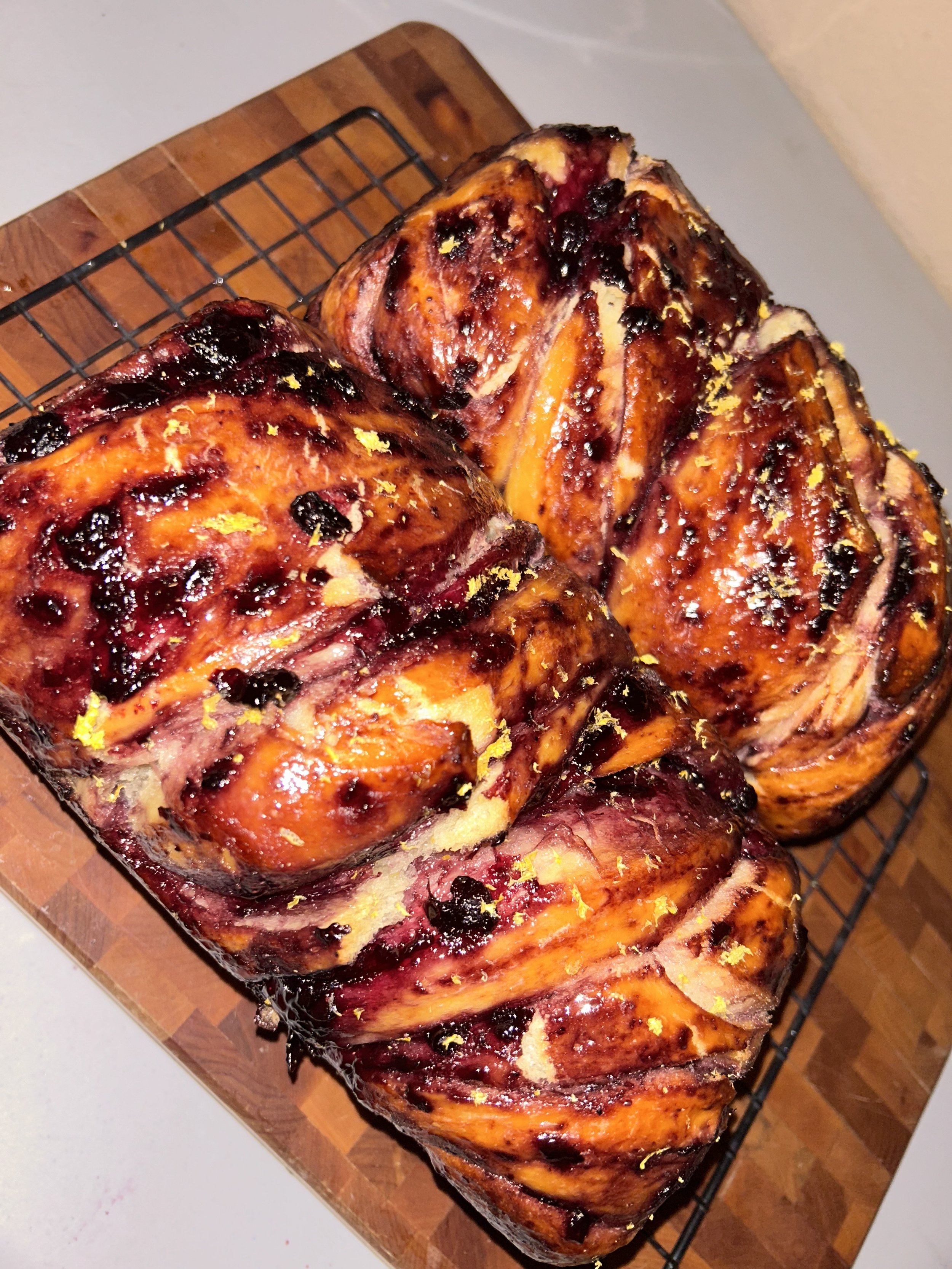 Blueberry Sourdough Milk Bread
