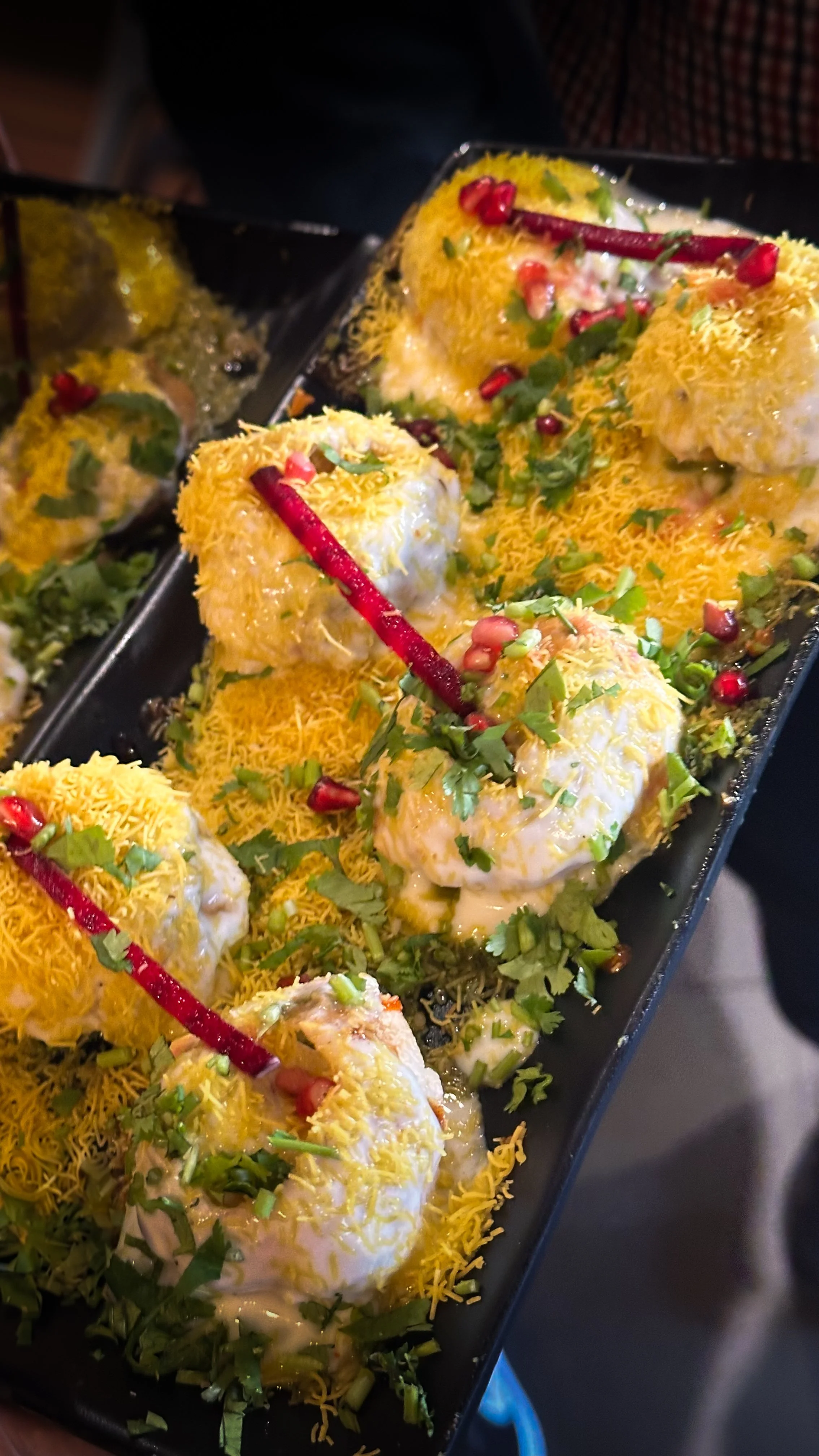 Eating at Little India - Dahi Puri