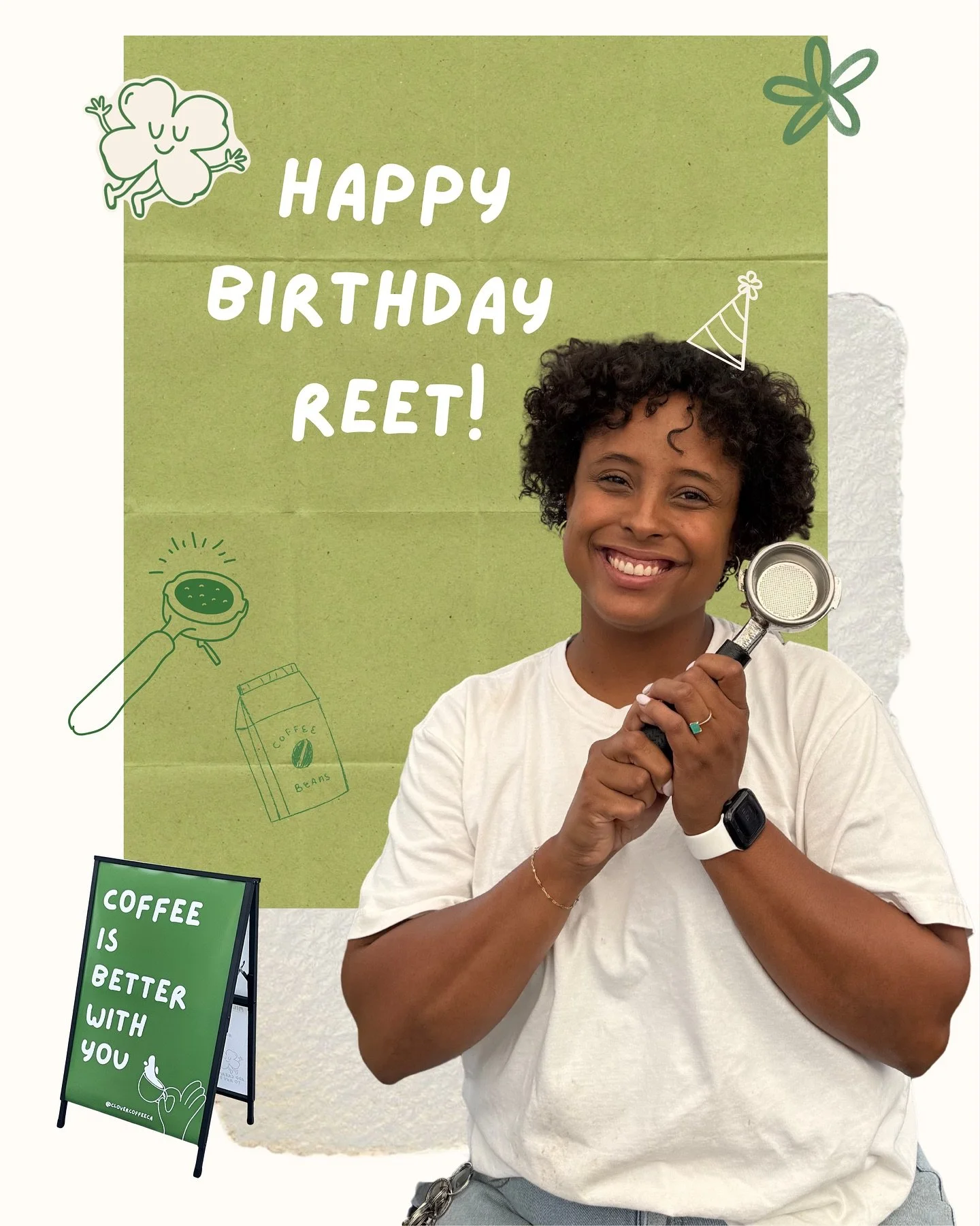 🎂 it&rsquo;s a clover coffee birthday!! 
happy birthday to our espresso whisperer + dj! always bringing good vibes, laughter, and smooth shots. we&rsquo;re so lucky to have your energy in the clover crew 💚

#clovercoffeeclub