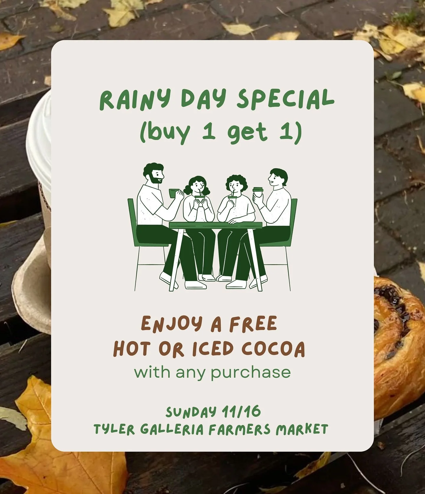 rain or shine, we got you☔️

this sunday, grab any drink + get a free hot or iced cocoa on us. ⭐️☕️🤎 

#clovercoffeeclub #riverside #riversidecalifornia #tylermall #tylergalleria #corona #coronaca #hotcocoa #rainydayvibes #smallbusiness #familyowned