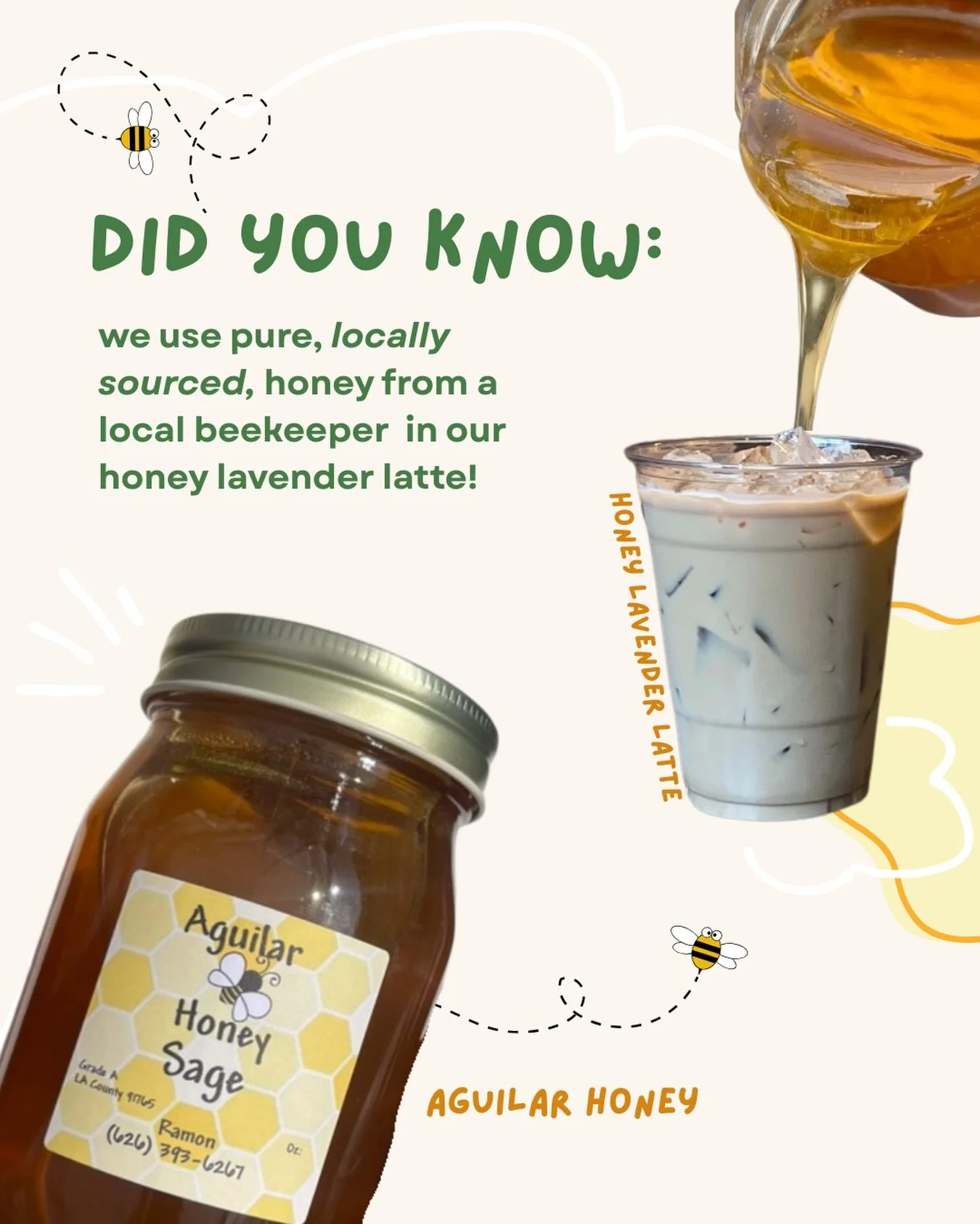 honey lavender latte 🍯🪻🐝

try our honey lavender latte made with @aguilarhoney95 every sunday 8:30a - 1p @tylergalleriafarmersmarket 

#clovercoffeeclub #mobilecoffeecart #riverside #hiddengems #supportlocal