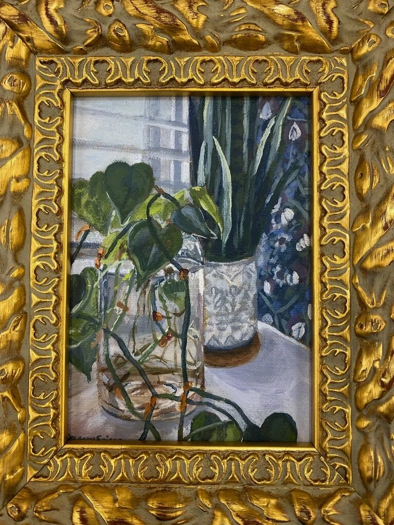 Pathos Jar and Snakeplant