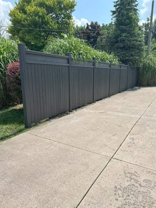 Freshly painted exterior fence.