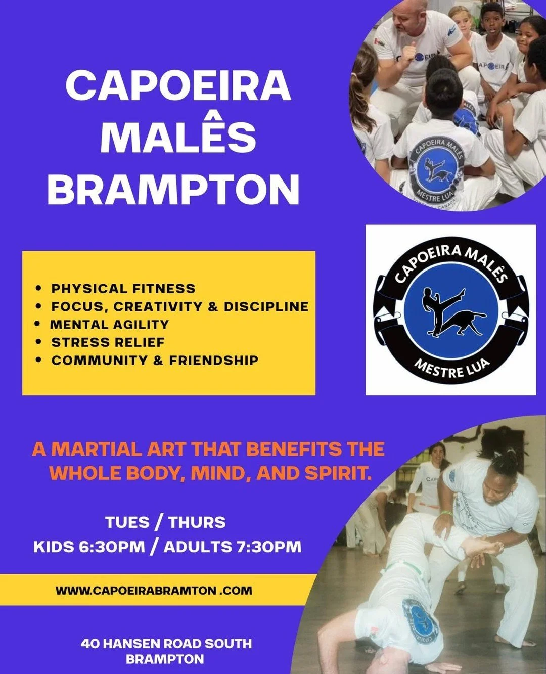 💥 Discover Capoeira Mal&ecirc;s &ndash; Brampton 💥⁠
Experience the power of martial arts, movement, music, and culture &mdash; all in one!⁠
🥋 Classes for kids and adults⁠
🎶 Build strength, rhythm, and confidence⁠
🔥 Your first two classes are FRE
