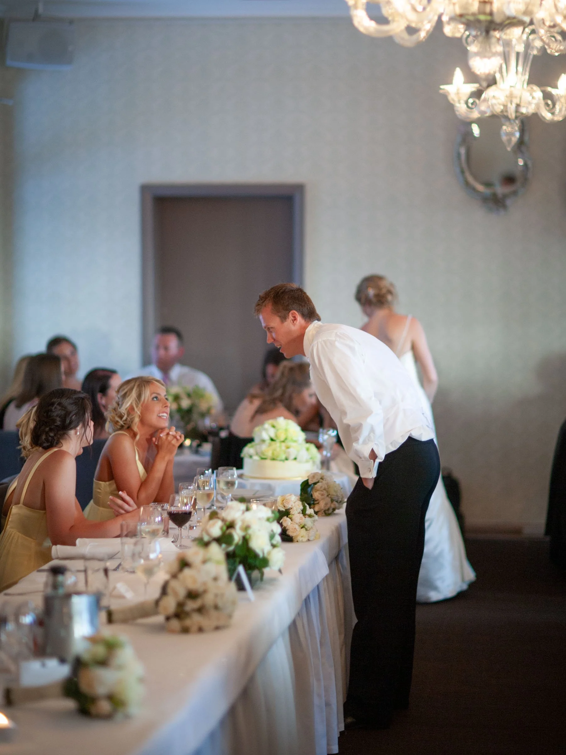 Candid exchanges at the bridal party at Gunners’ Barracks reception of Naomi and Justin
