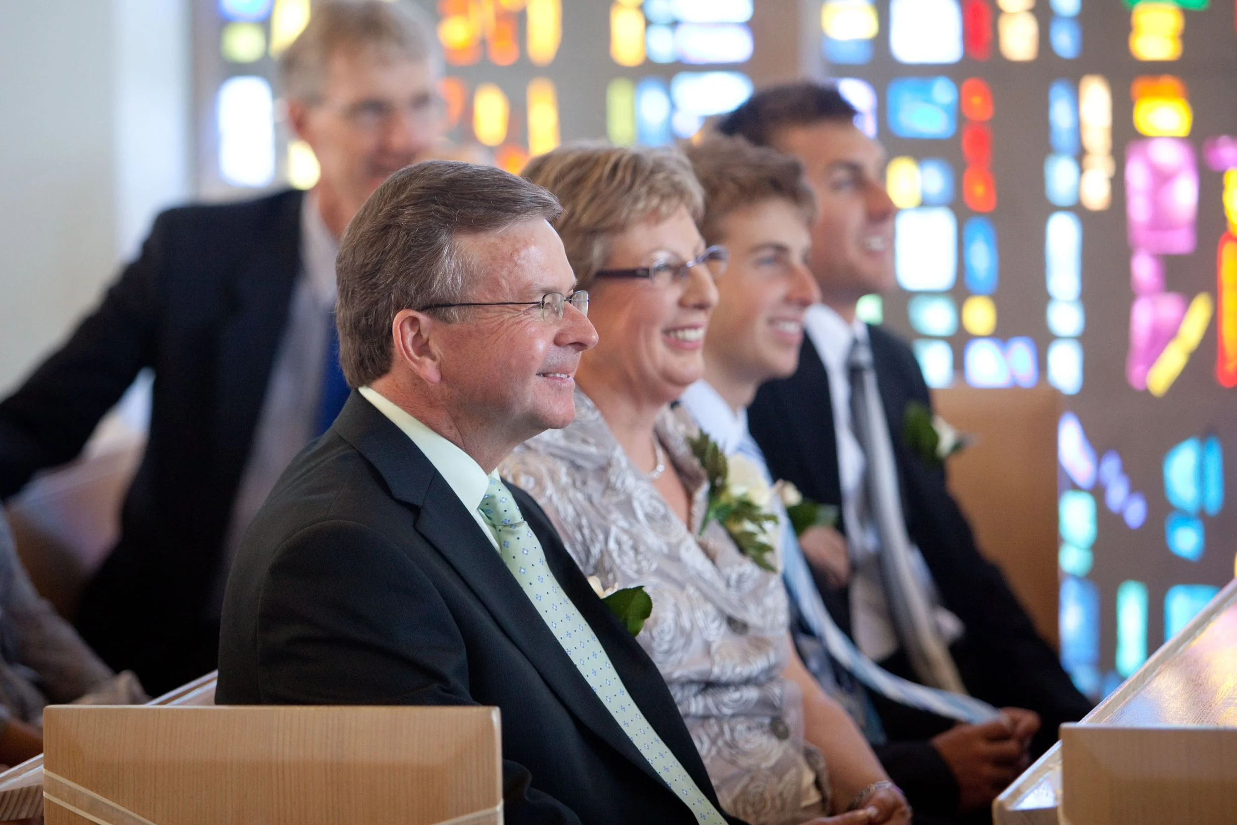 Brides family watching the ceremony at HMAS Watson Chapel