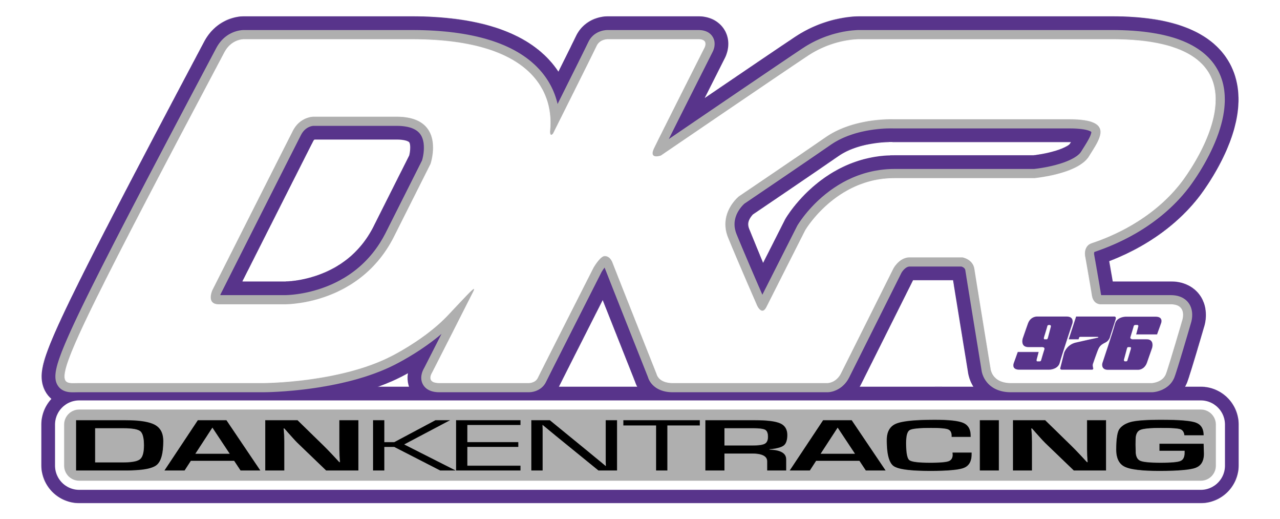 Logo for DK Racing 96 with the word DANKENTRACING in black and purple colors.