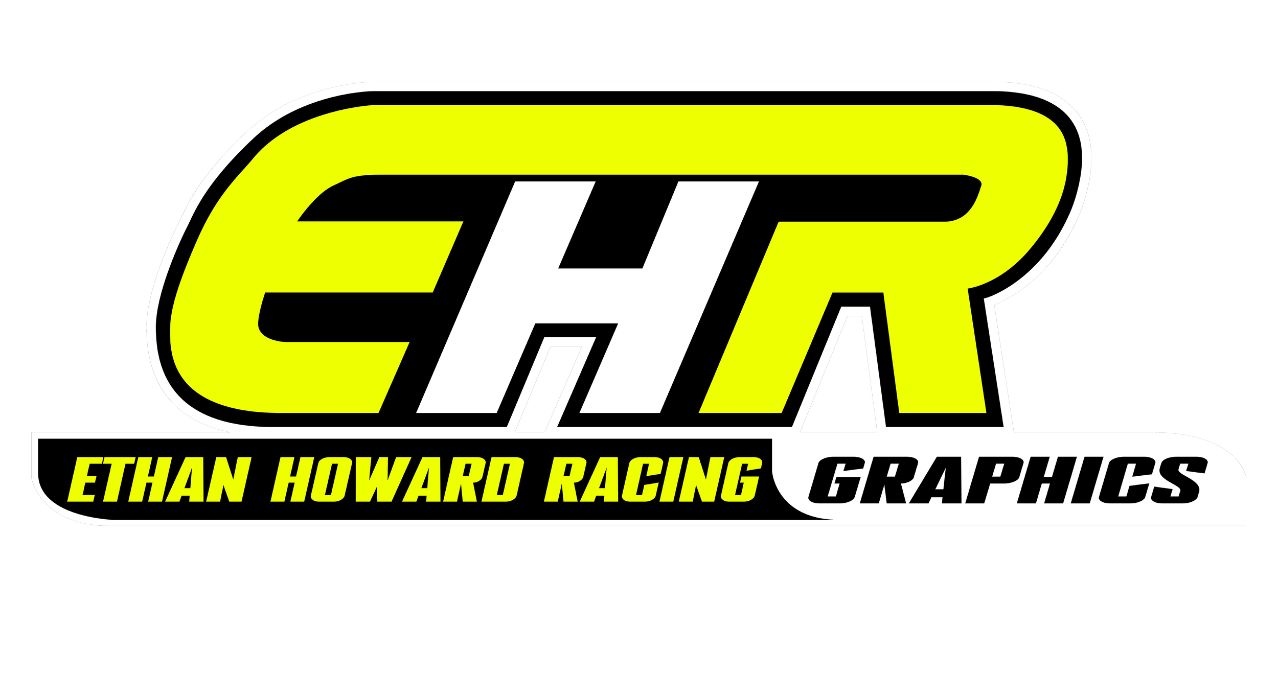 Ethan Howard Racing Graphics logo in black, yellow, white, and gray colors.