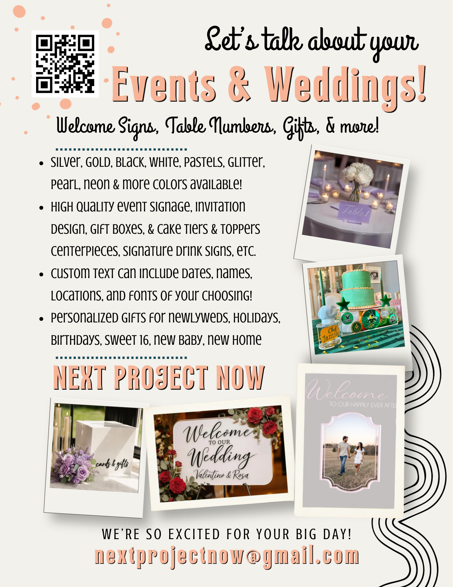events weddings bar bat mitzvah sweet 16 quinceanera corporate event party anniversary get together personalized gifts birthday silver gold black white color glitter pastel neon signs signage welcome table numbers signature drinks cake topper custom 