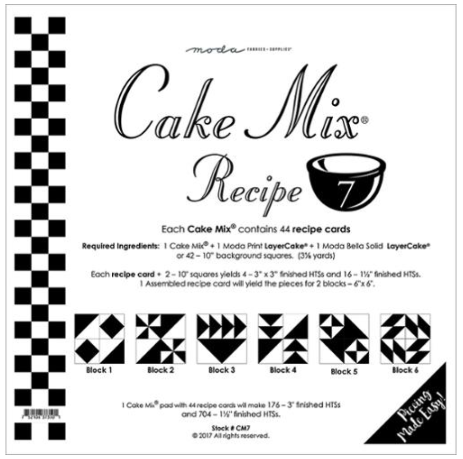 Pre Cut - Foundation Paper Piecing - Cake Mix Recipe - No 7