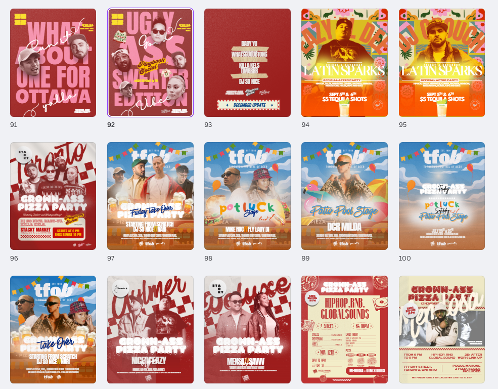 Project: Grown-Ass Pizza Party (No Def Collective).

Partnering with No Def Collective, ALLNXNE Productions developed a cohesive visual suite centered on pizzeria culture. We anchored every asset in the brand’s specific color palette to ensure instan