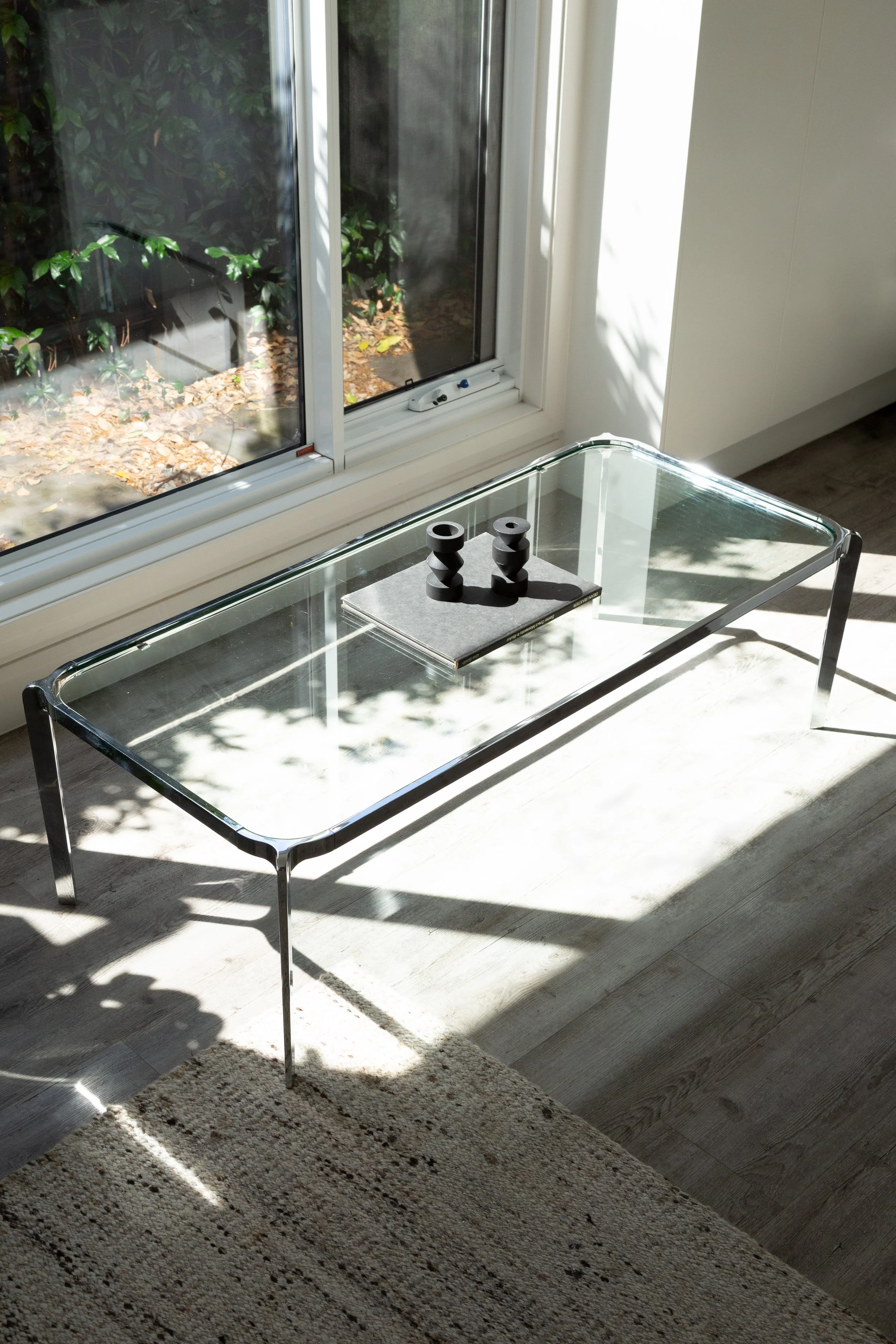 Sleek Chrome Coffee Table 1980’s