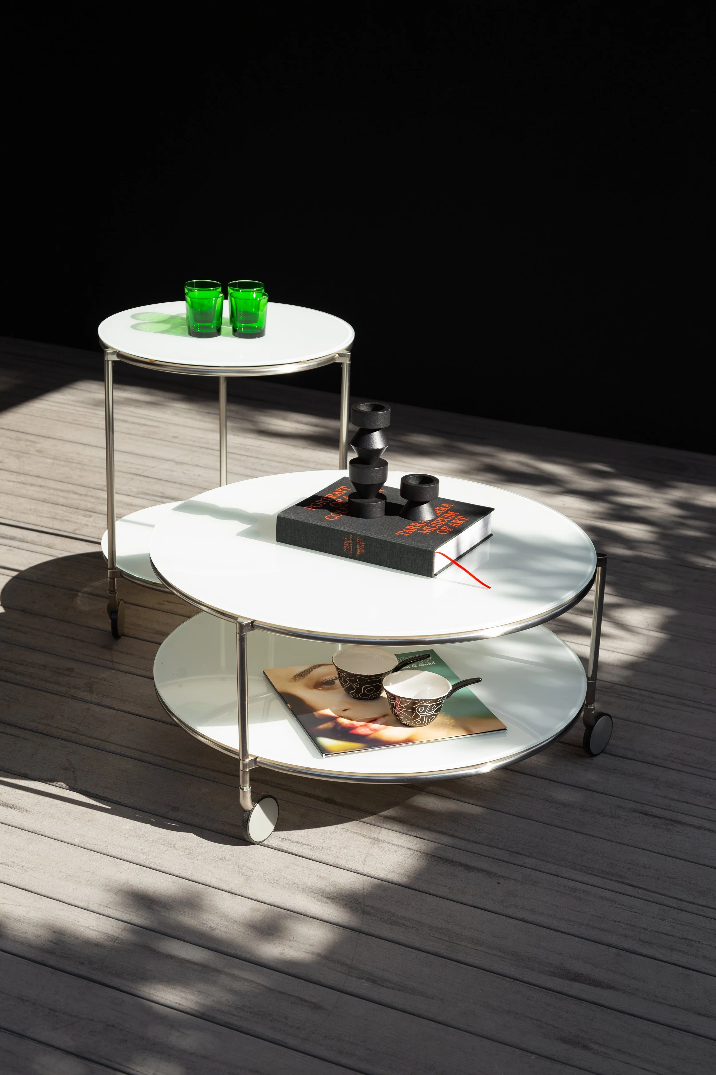 Vintage IKEA White STRIND Coffee Table + Side Table