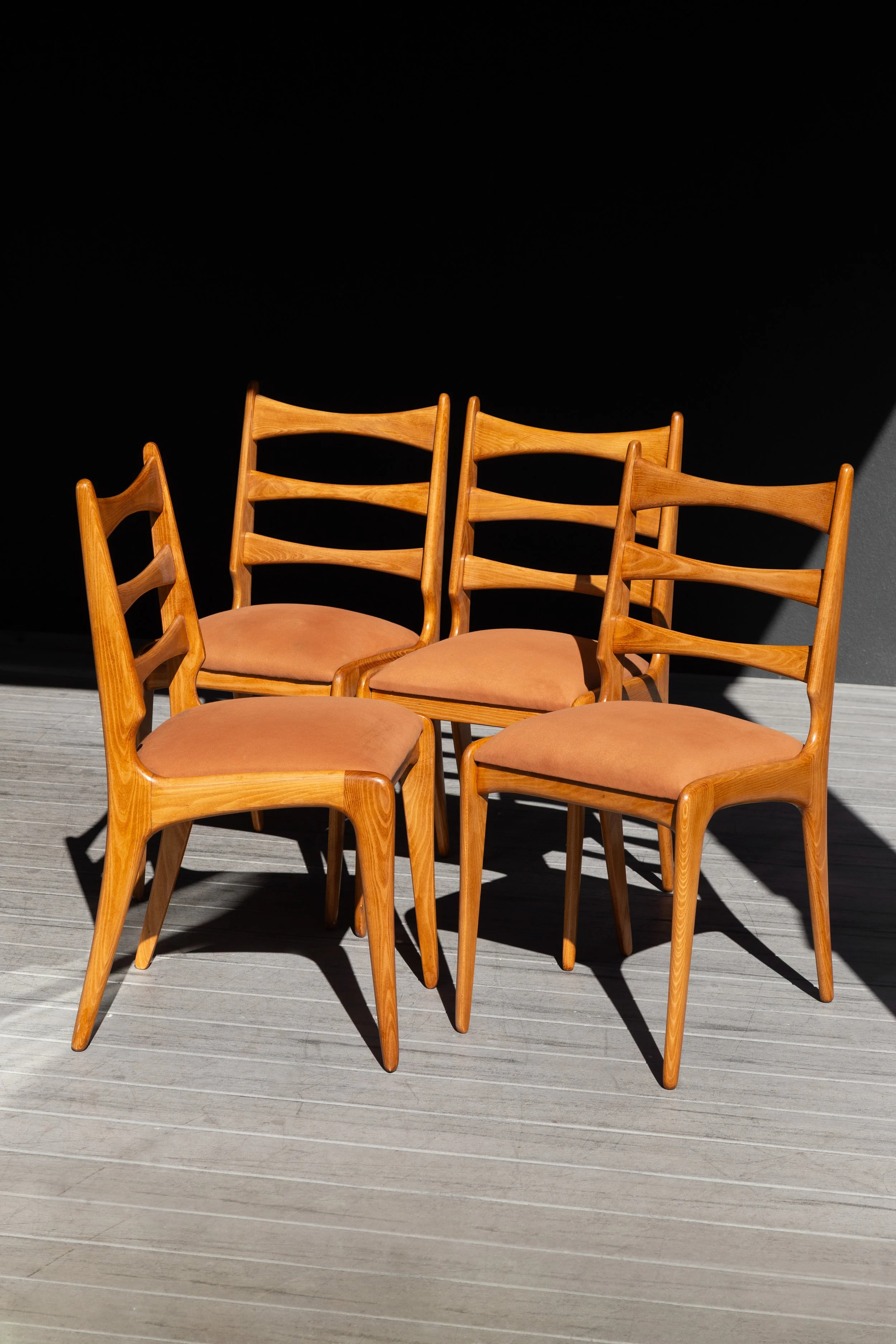 Mid Century Ladderback Dining Chairs (Set Of 4)