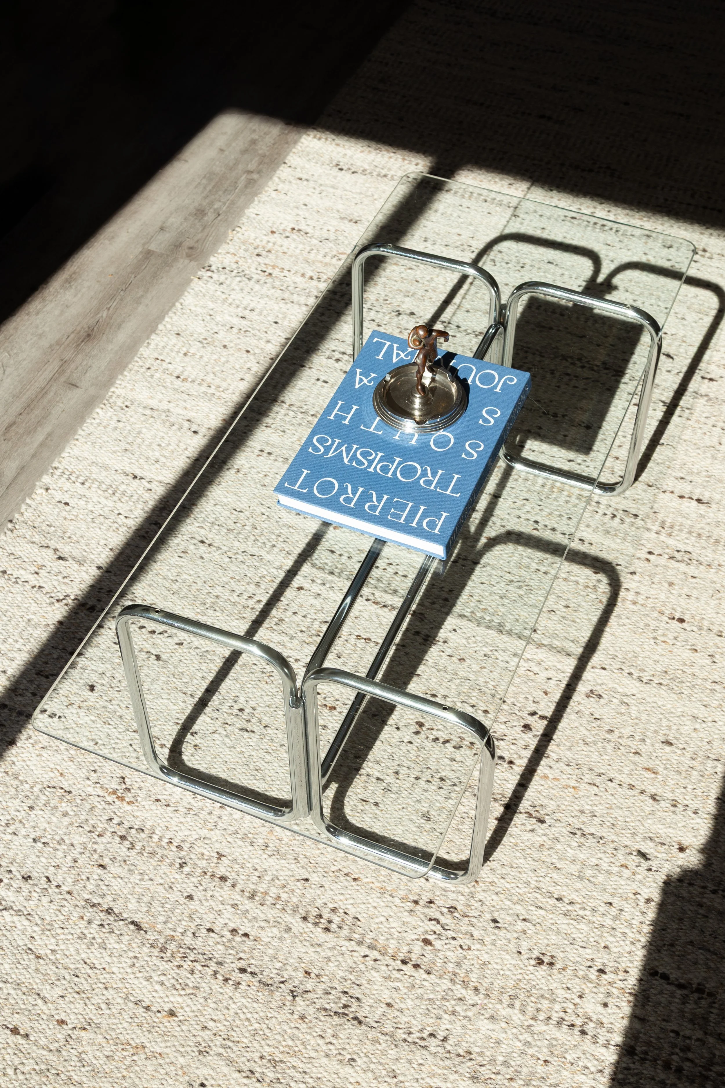 1980s Chrome & Glass Coffee Table