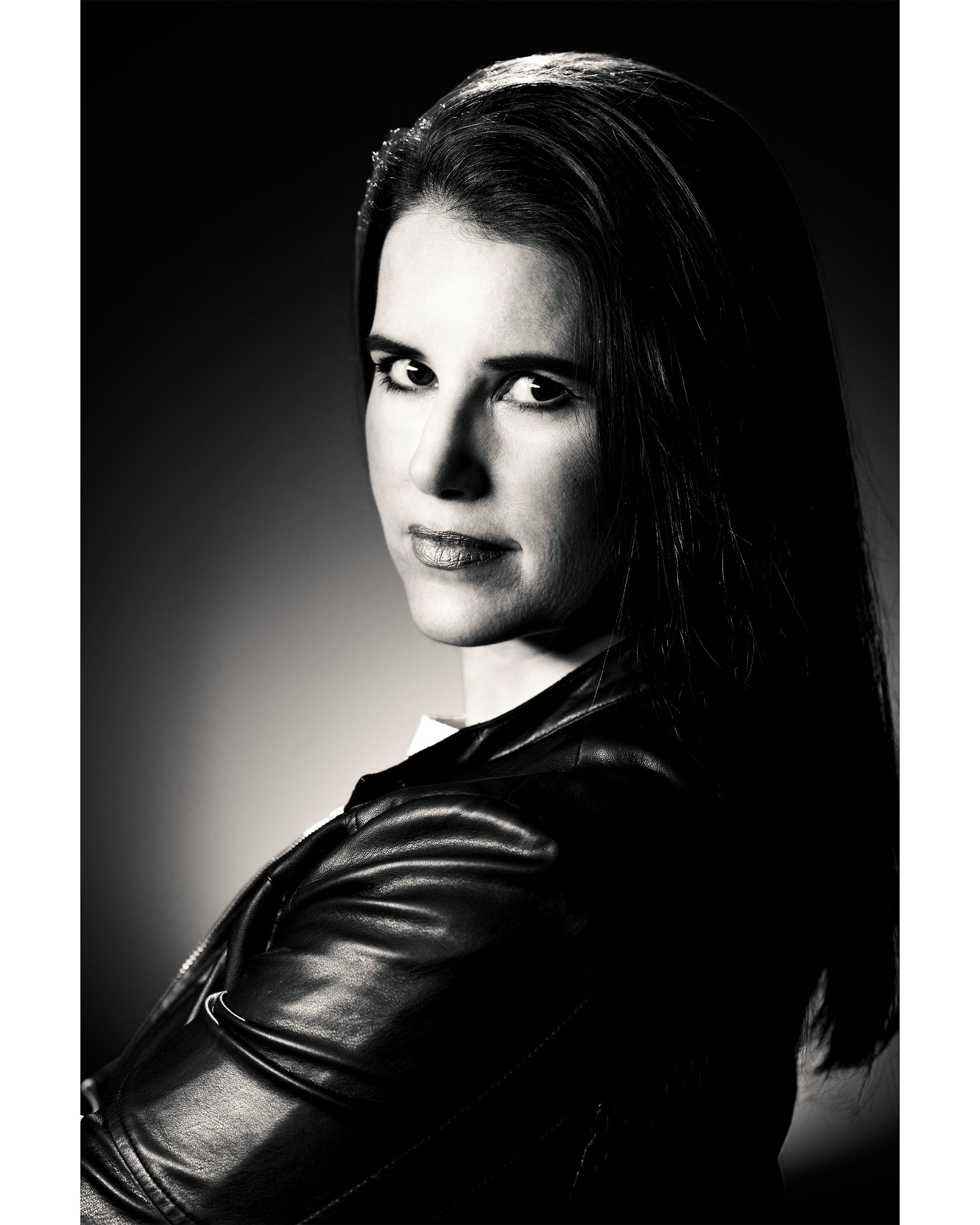 black and white editorial portrait with cinematic lighting – Calgary photography