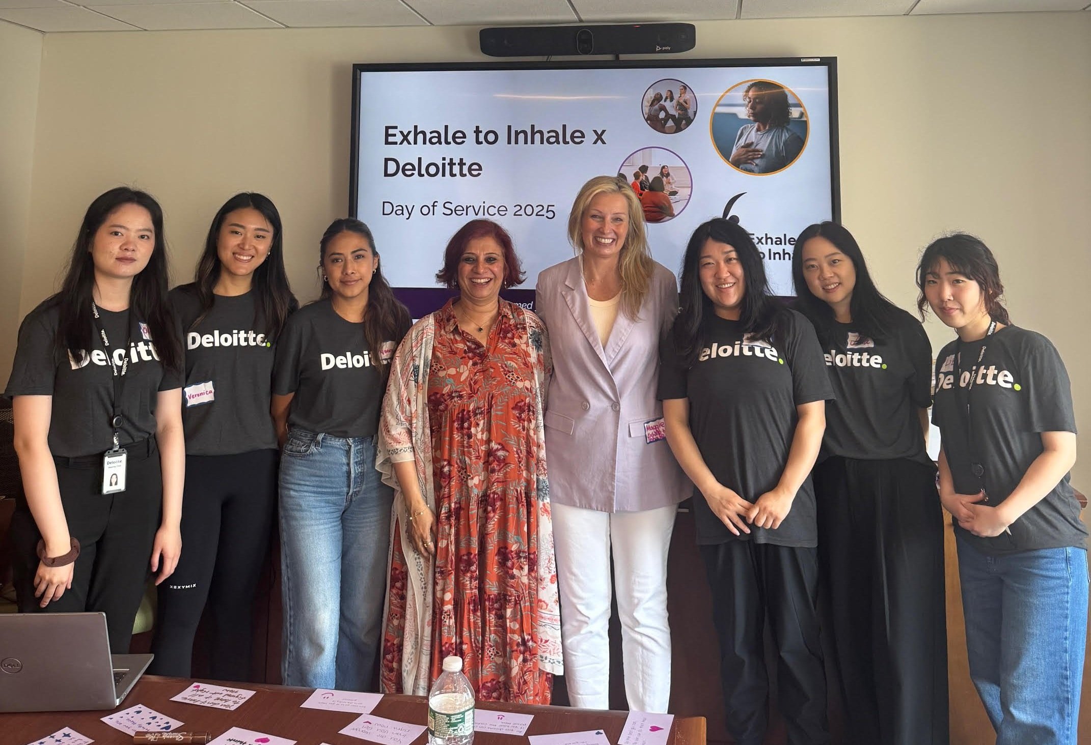 I taught multiple trauma-informed yoga classes to Deloitte employees. They partnered up with a nonprofit as part of Deloitte’s annual impact day.