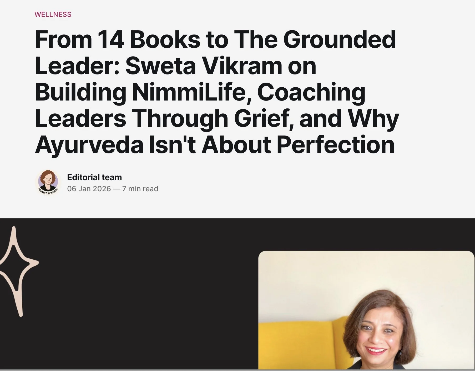 Image of Sweta as interviewed by Founded By Woemn