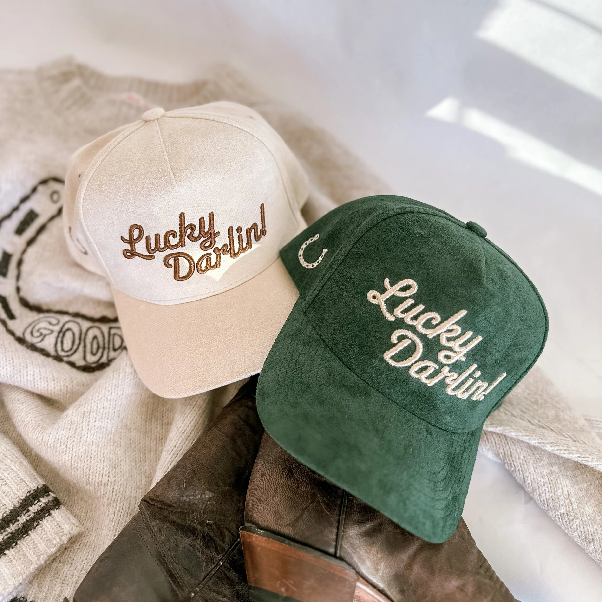 Lucky Darlin! Suede Trucker Hat