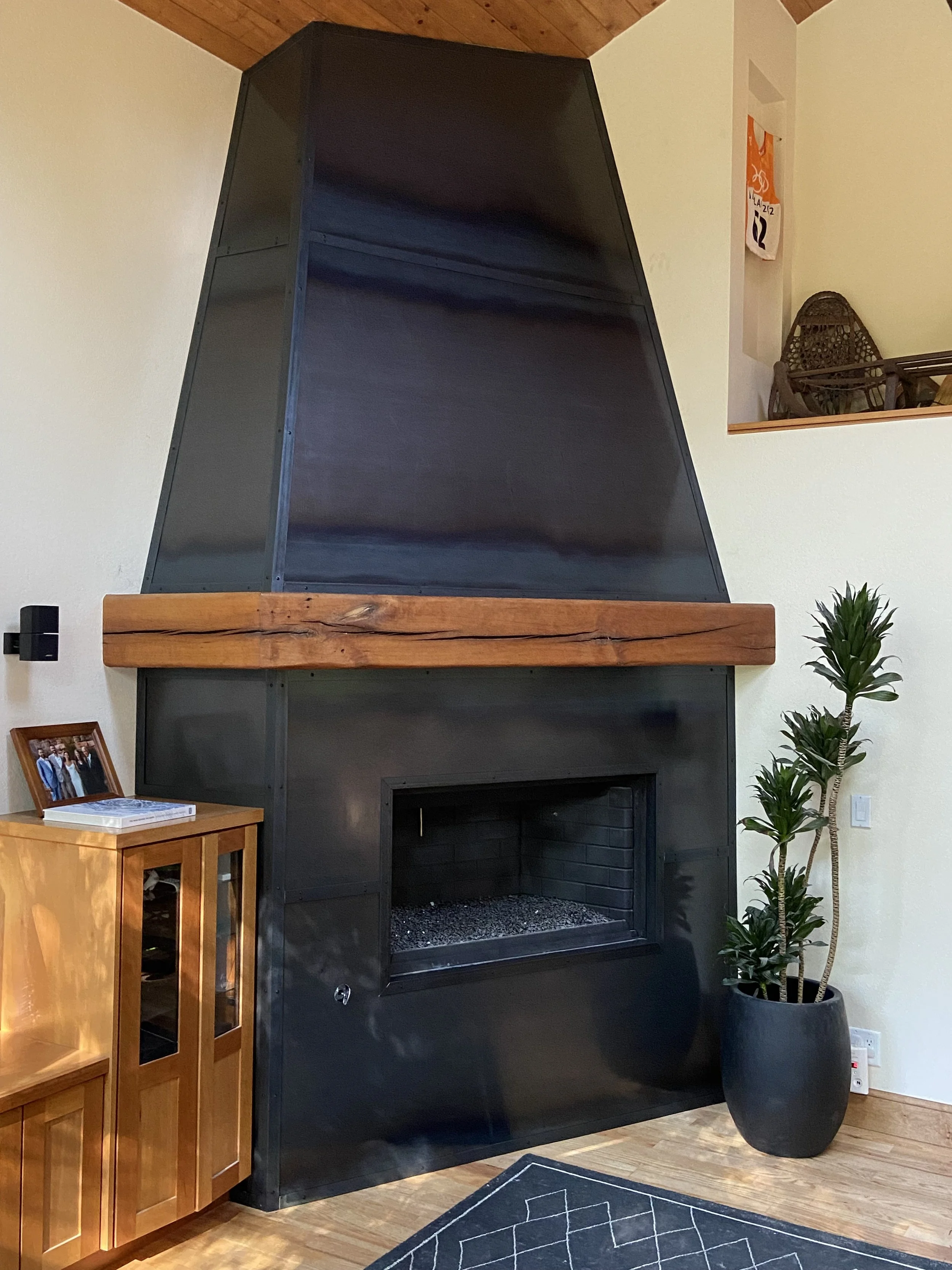 Custom Steel Fireplace Wrap