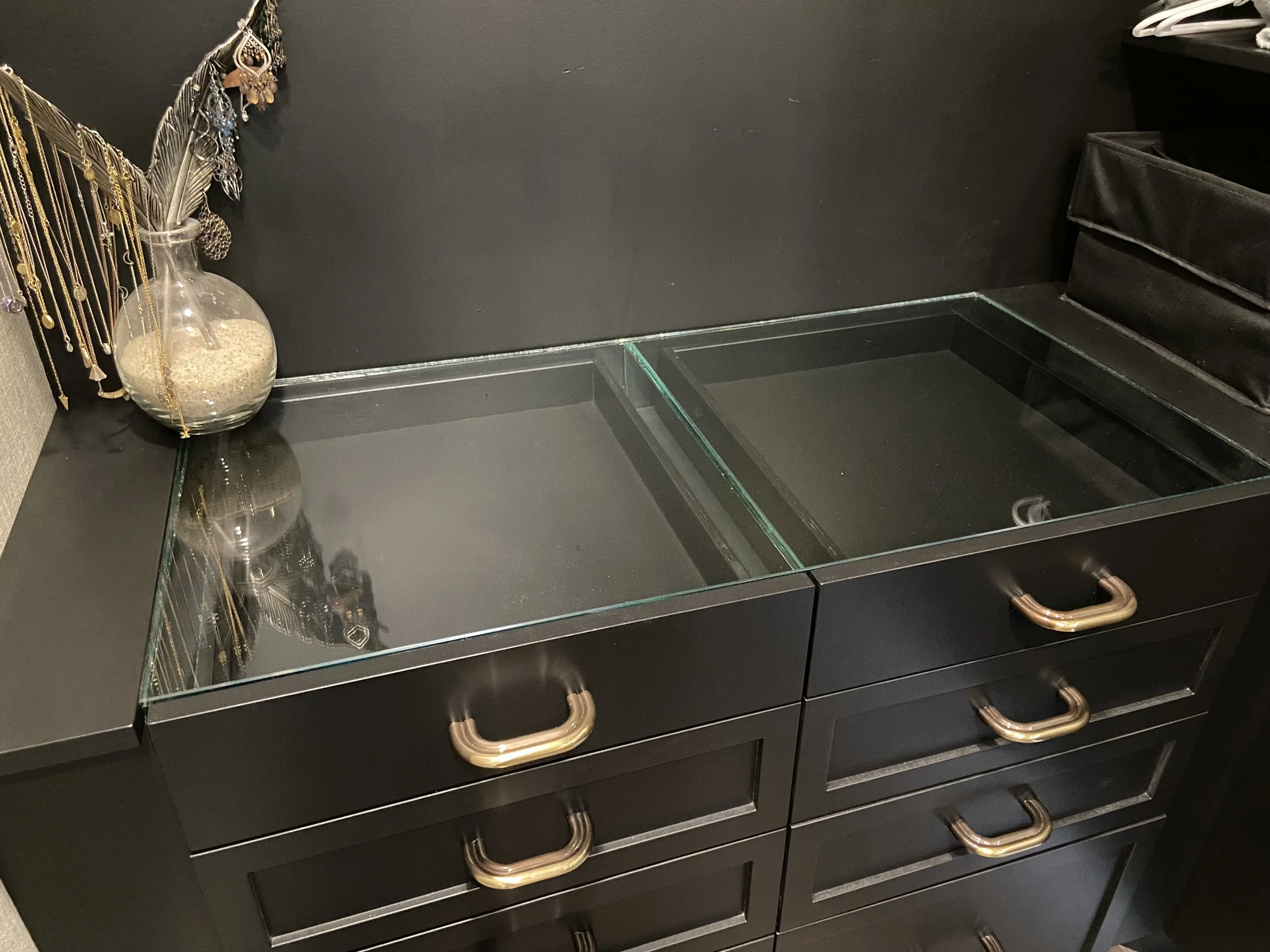  Glass Top Jewelry Drawers