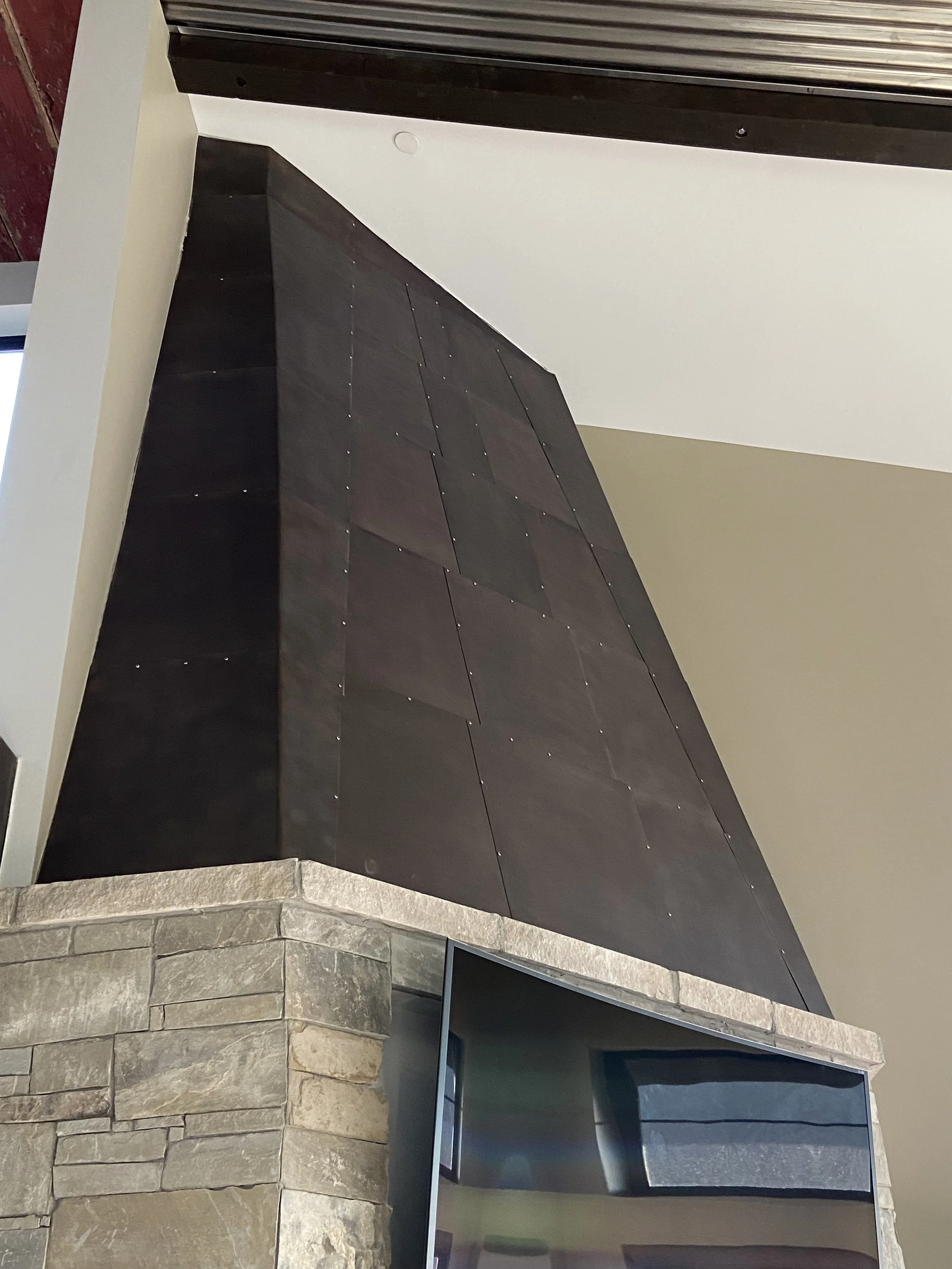 Patinated Fireplace Paneling 