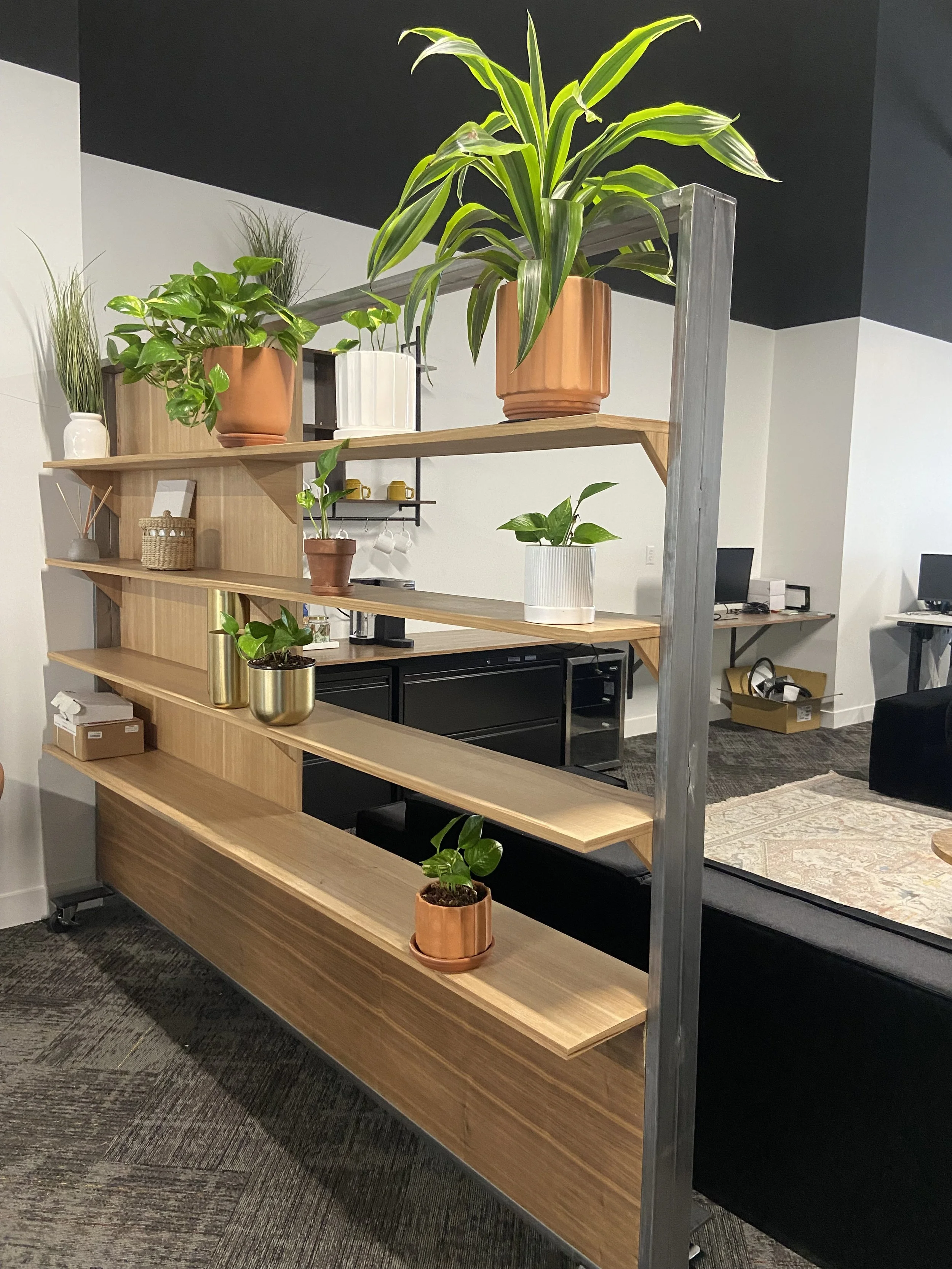 Custom Moveable Wall and Shelf  