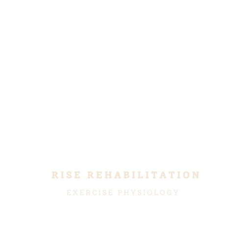 Logo featuring a circle with a sun and mountain landscape, with text 'RISE REHABILITATION EXERCISE PHYSIOLOGY' underneath.