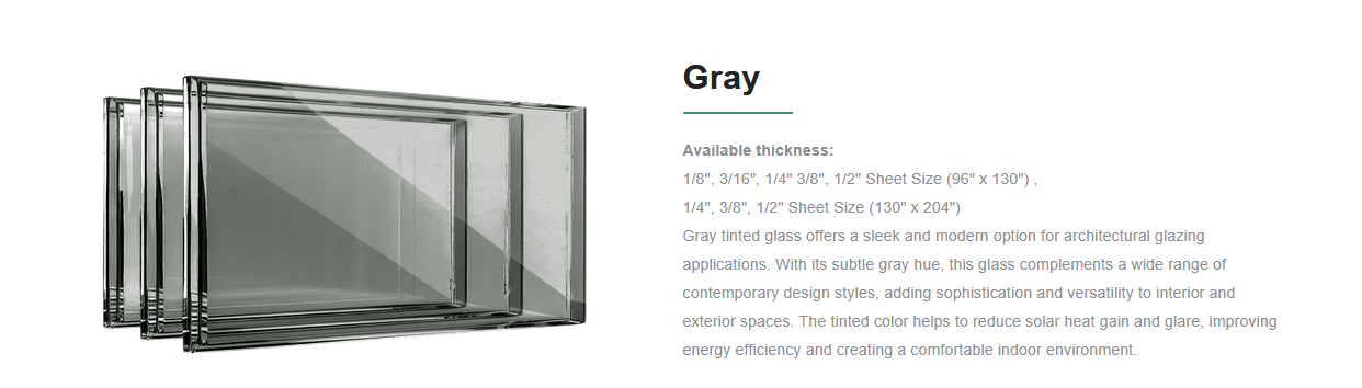 Set of three gray tinted glass windows with black framing, displayed in descending order of size.