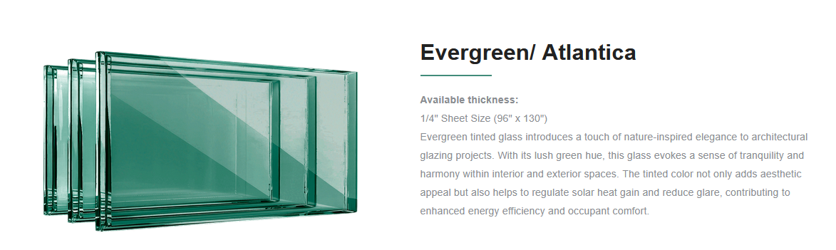 A set of four green tinted glass sheets stacked together on a white background.