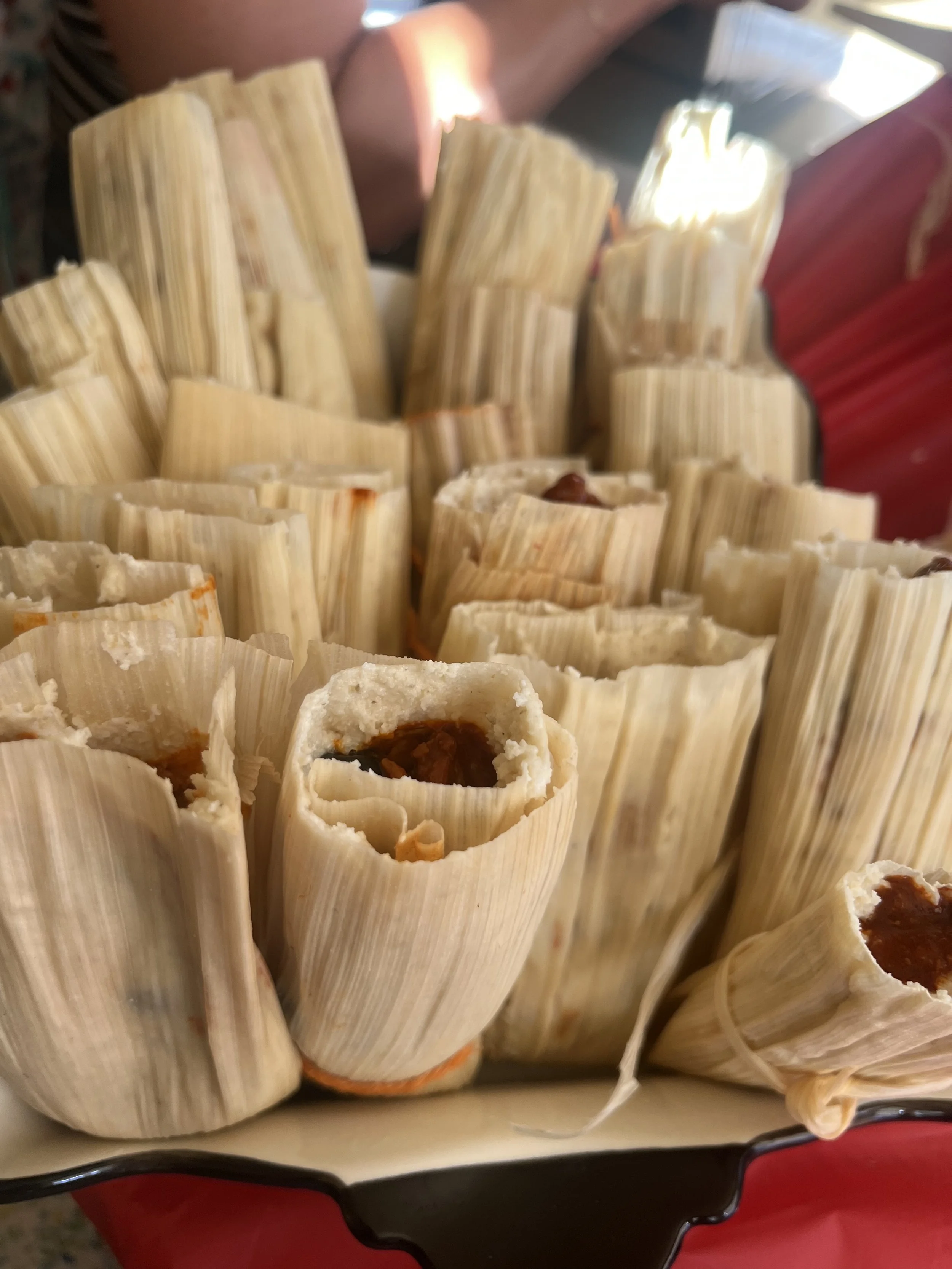 Pork Tamales with Red Chile