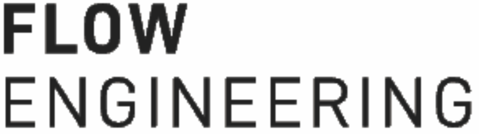 Text reading 'FLOW ENGINEERING' in black capital letters on a white background.